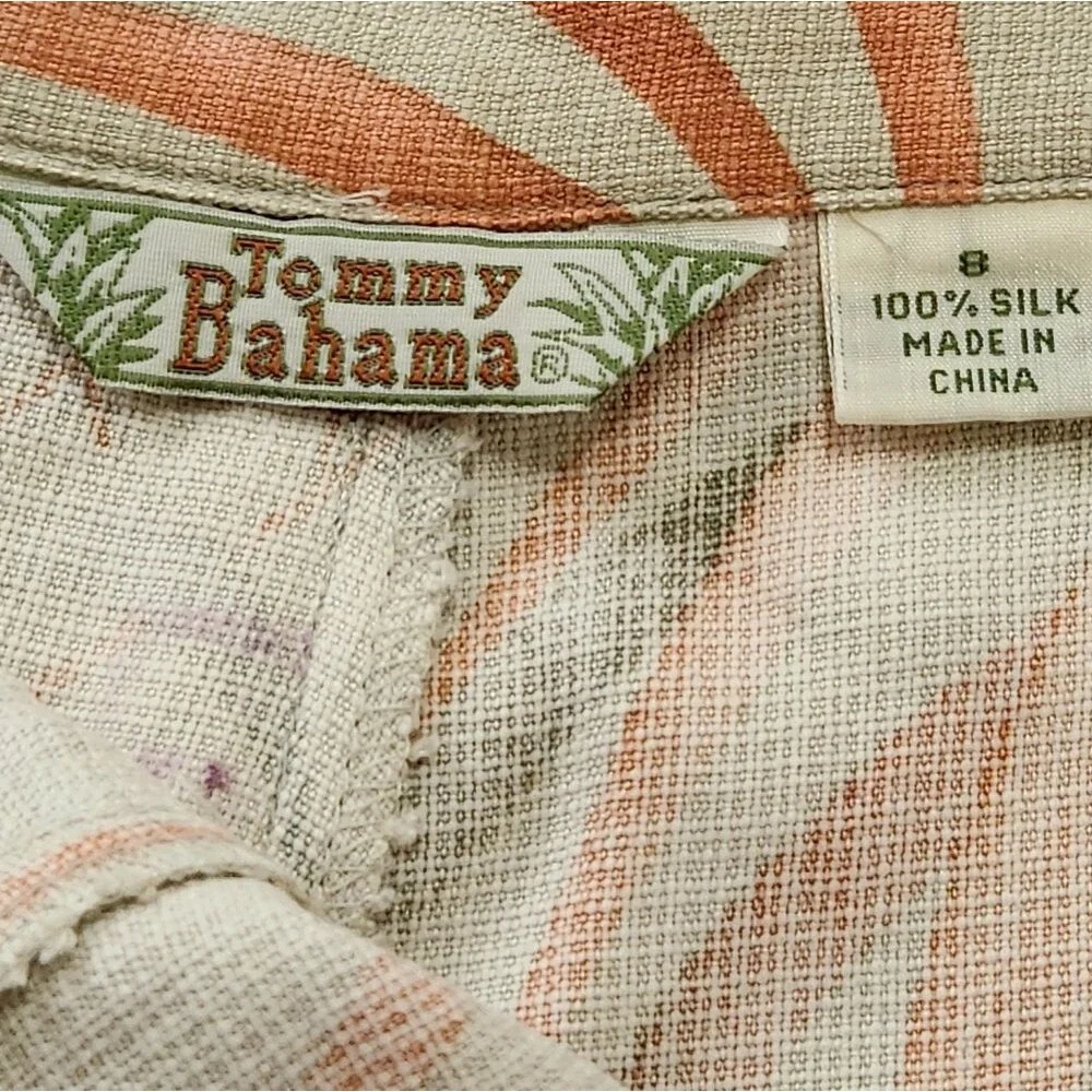 Tommy Bahama Silk Tropical Palazzo Wide Leg Pant Women's 8 Green Resort Wear